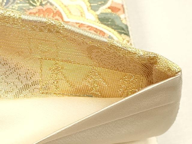 平和屋本店▼六通柄袋帯　唐織　鳳趣華鏡文　本金箔　正絹　逸品　DABK5604sf