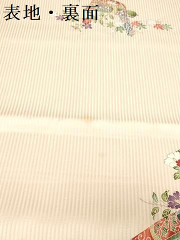 平和屋着物▼小紋　解き反物　着尺　絵巻草花文　裁断済み　逸品　DABK3802zy