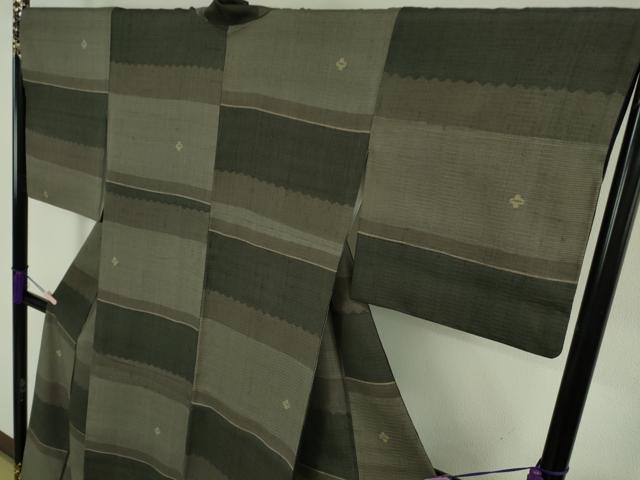 平和屋本店●極上　Maru　Factory　丸山正　紬　変わり市松　逸品　DZAB7639kh6
