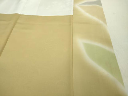 平和屋本店●極上　創業460年・千總　訪問着　駒刺繍　地紙吉祥花文　濃い蒸栗色地　暈し染め　金彩　大丸扱い　逸品　DZAB6344kh6