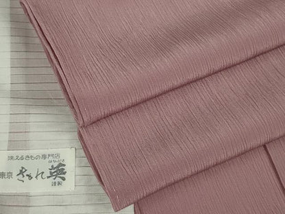 平和屋着物＊極上　夏物　洗える最高級着物　＜英＞はなぶさ謹製　色無地　紅藤色　逸品　未使用　DZAB5357kh6