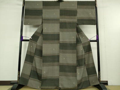 平和屋本店●極上　Maru　Factory　丸山正　紬　変わり市松　逸品　DZAB7639kh6