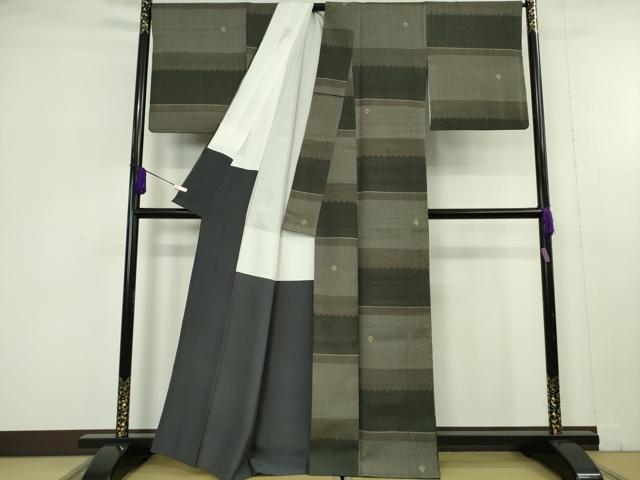 平和屋本店●極上　Maru　Factory　丸山正　紬　変わり市松　逸品　DZAB7639kh6