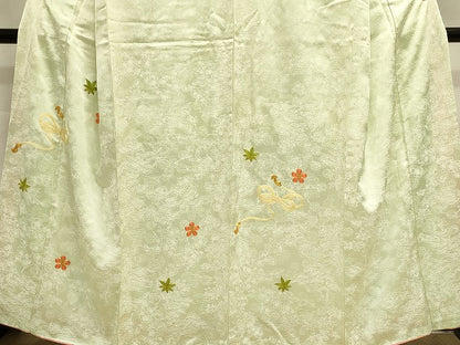 平和屋着物■訪問着　総刺繍　駒刺繍　結び紐花文　正絹　逸品　DABJ5807qp