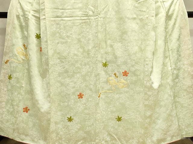 平和屋着物■訪問着　総刺繍　駒刺繍　結び紐花文　正絹　逸品　DABJ5807qp