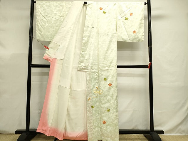 平和屋着物■訪問着　総刺繍　駒刺繍　結び紐花文　正絹　逸品　DABJ5807qp