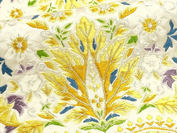 平和屋本店▼六通柄袋帯　唐織　九百錦　正倉院花文　純金箔24ｋ　正絹　逸品　DABK5624sf
