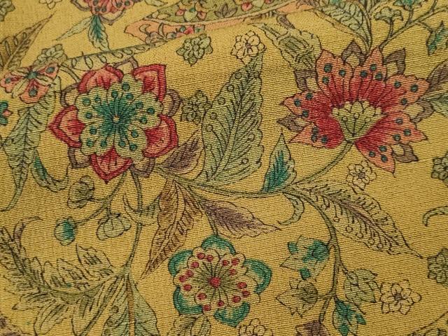 平和屋着物■上質な紬　更紗花唐草文　正絹　逸品　CABL5625ou