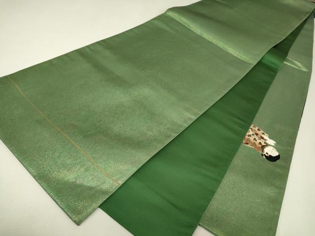 平和屋着物▼総刺繍　太鼓柄袋帯　童子遊び　金糸　引箔　正絹　逸品　DABK4142az