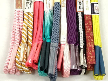 平和屋着物●和装小物　帯締め10本セット　御岳組　唐組　奈良組　金銀糸　松坂屋扱い　逸品　未使用　CABL9281qe