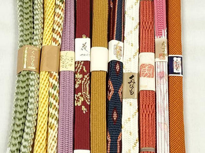 平和屋着物●和装小物　帯締め10本セット　高麗組　鎌倉組　草木染め　礼装用　金糸　逸品　未使用　CABL9264qe