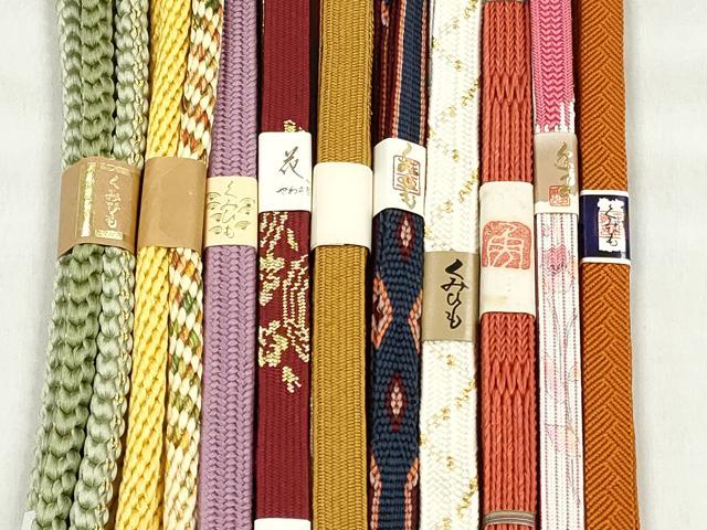 平和屋着物●和装小物　帯締め10本セット　高麗組　鎌倉組　草木染め　礼装用　金糸　逸品　未使用　CABL9264qe