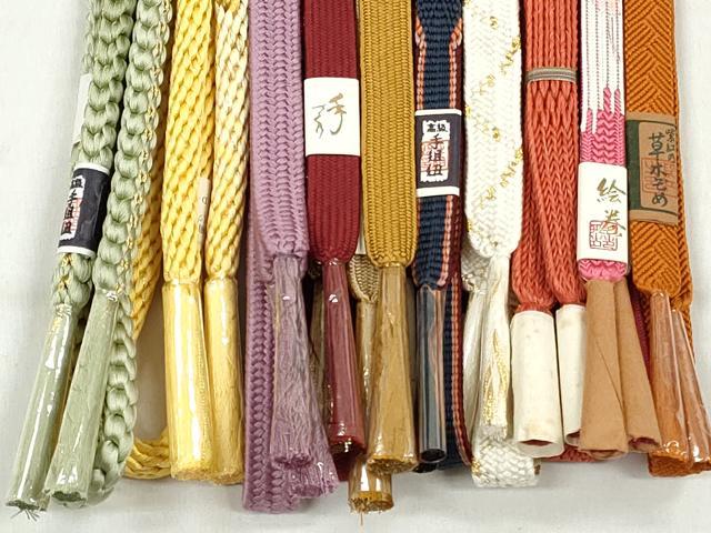 平和屋着物●和装小物　帯締め10本セット　高麗組　鎌倉組　草木染め　礼装用　金糸　逸品　未使用　CABL9264qe