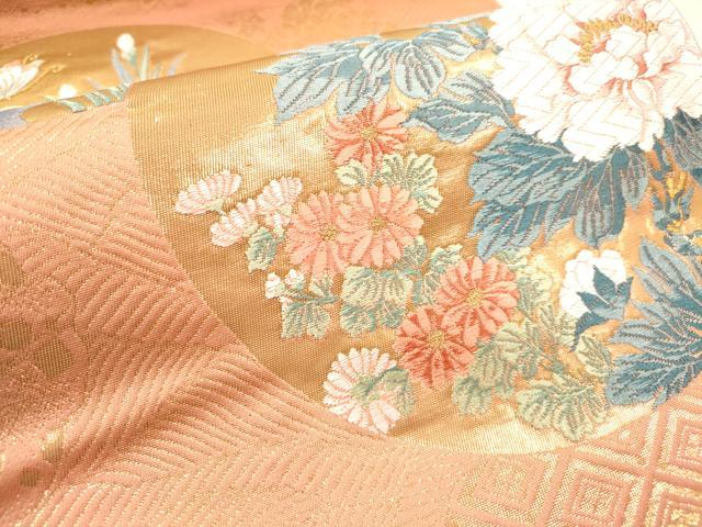 平和屋本店▼西陣　橋本テル織物謹製　六通柄袋帯　唐織　九百錦　琳派春秋文　本金箔　証紙付き　正絹　逸品　DABK5077ea