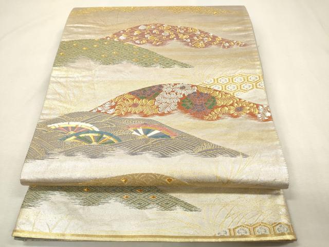 平和屋本店▼六通柄袋帯　光彩小袖文　本金箔　正絹　逸品　DABK5063ea