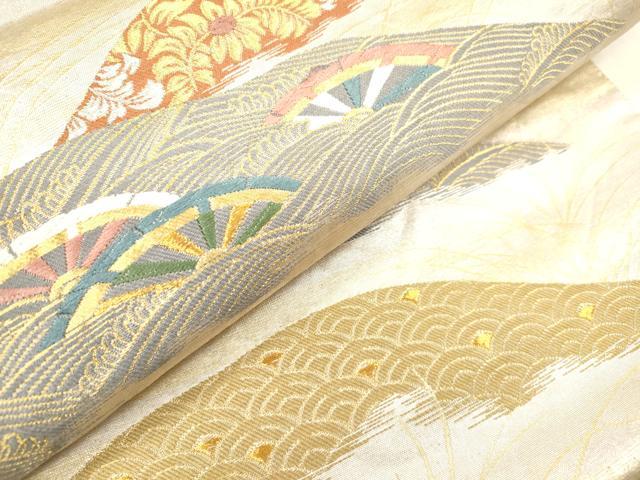 平和屋本店▼六通柄袋帯　光彩小袖文　本金箔　正絹　逸品　DABK5063ea