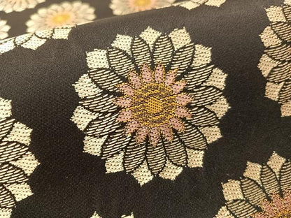 平和屋着物●六通柄袋帯　花尽くし　黒地　正絹　逸品　未使用　CABM9179vp