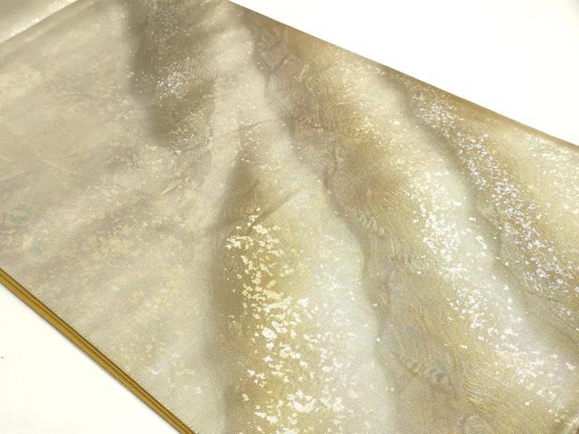 平和屋着物◎六通柄袋帯　道長文　金糸　引箔　正絹　逸品　DABK8554cm