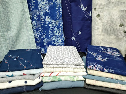 平和屋本店■夏物 小紋 絽 紗 洗える着物 まとめて20点 鶴 花柄 着用可能多数 se0036
