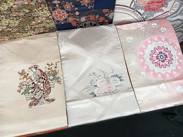 平和屋着物■名古屋帯 まとめて100点 孔雀羽 人物 風景 松竹梅 花柄 正倉院 型染め 刺繍 金銀糸 着用可能多数 未使用品有 全て正絹 mmm1545