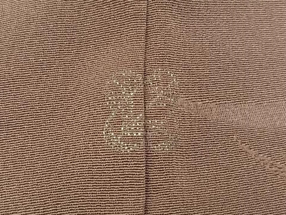 平和屋着物●上質な色無地　雪芝地紋　赤白橡色　正絹　逸品　AABM8807ph