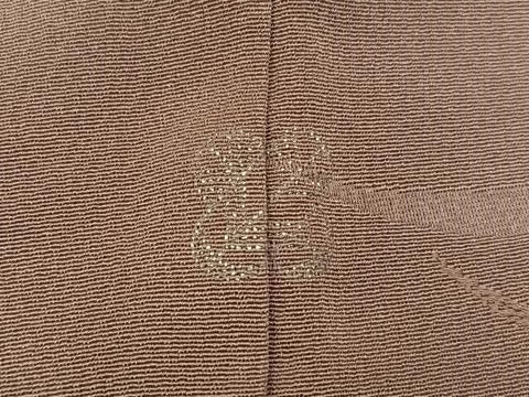 平和屋着物●上質な色無地　雪芝地紋　赤白橡色　正絹　逸品　AABM8807ph