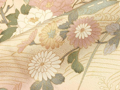 平和屋着物●訪問着　舟　流水草花文　暈し染め　金彩　正絹　逸品　CABM5095gh