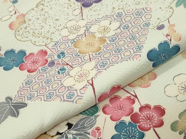 平和屋着物●訪問着　御所車地紙花文　暈し染め　金彩　正絹　逸品　CABM5096gh