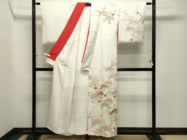平和屋着物●訪問着　刺繍　松竹梅文　金彩　正絹　逸品　CABM5134gh