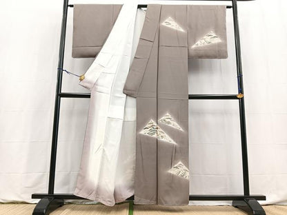 平和屋着物■訪問着　駒刺繍　松竹梅風景文　暈し染め　金彩　正絹　逸品　BAAY9160yc