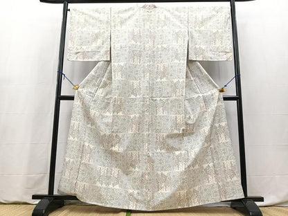 平和屋着物●本場大島紬　白大島　9マルキ　草花文　正絹　逸品　BAAY9197yc
