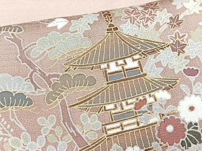 平和屋着物●訪問着　松竹梅風景文　暈し染め　金彩　正絹　逸品　BAAY9271yc