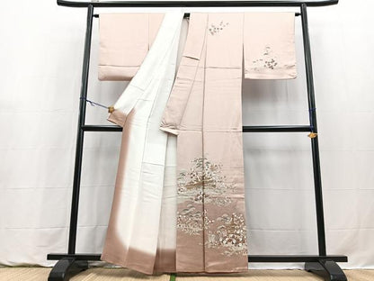 平和屋着物●訪問着　松竹梅風景文　暈し染め　金彩　正絹　逸品　BAAY9271yc