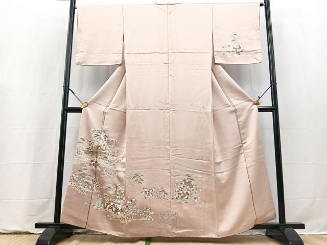 平和屋着物●訪問着　松竹梅風景文　暈し染め　金彩　正絹　逸品　BAAY9271yc