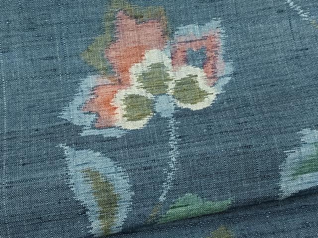 平和屋着物■上質な紬　更紗花文　正絹　逸品　BAAY9288yc