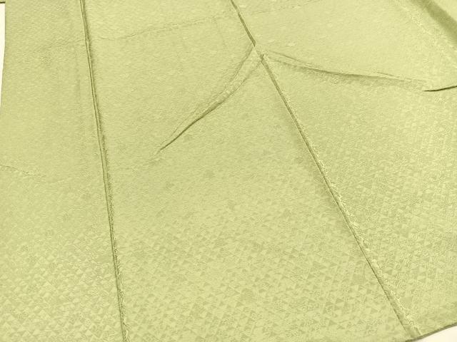 平和屋着物●上質な色無地　草花地紋　裏葉柳色　さが美扱い　ロング丈　正絹　逸品　BAAY9312yc
