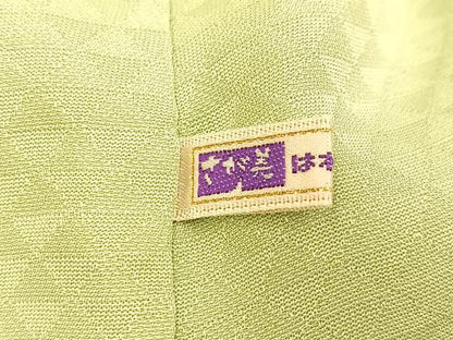 平和屋着物●上質な色無地　草花地紋　裏葉柳色　さが美扱い　ロング丈　正絹　逸品　BAAY9312yc
