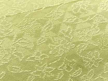 平和屋着物●上質な色無地　草花地紋　裏葉柳色　さが美扱い　ロング丈　正絹　逸品　BAAY9312yc