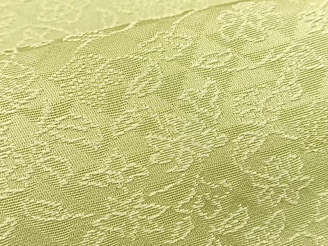 平和屋着物●上質な色無地　草花地紋　裏葉柳色　さが美扱い　ロング丈　正絹　逸品　BAAY9312yc