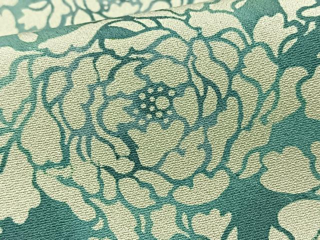 平和屋着物■上質な小紋　型染め　牡丹　正絹　逸品　未使用　BAAY9317yc