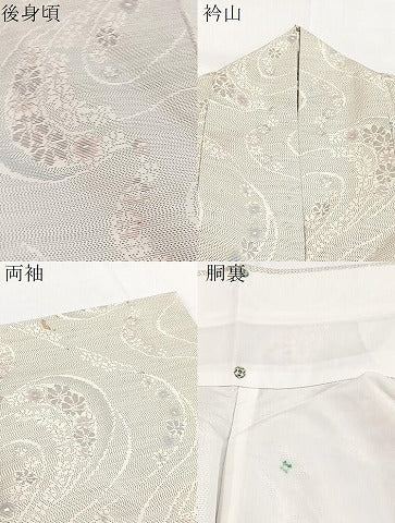 平和屋着物●本場大島紬　白大島　流水花文　やまと誂製　正絹　逸品　BAAY5967yc