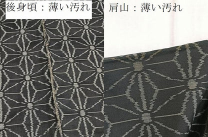 平和屋着物■上質な紬　麻の葉文様　正絹　逸品　未使用　BAAY9012yc