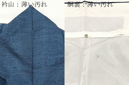 平和屋着物■上質な紬　草花文　正絹　逸品　BAAY9293yc