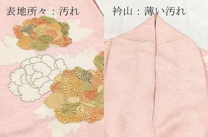 平和屋着物■訪問着　駒刺繍　草花文　金彩　正絹　逸品　BAAY9333yc