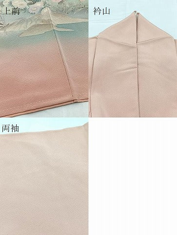 平和屋着物●訪問着　水車花文　暈し染め　金彩　正絹　逸品　BAAY9169yc