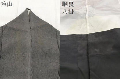 平和屋着物●江戸小紋　万筋　黒色×桔梗鼠色　そめの近江謹製　正絹　逸品　BAAY9225yc