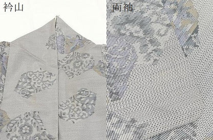 平和屋着物●本場大島紬　白大島　総絣　切嵌花文　正絹　逸品　BAAY9212yc