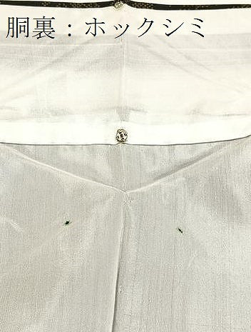 平和屋着物■上質な紬　草花文　黒地　正絹　逸品　未使用　BAAY9313yc