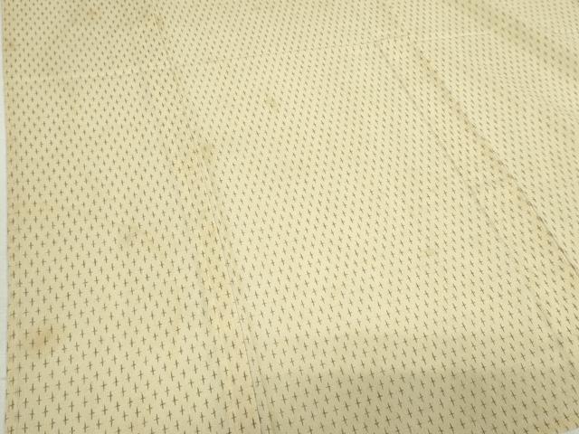 平和屋着物▽男性　単衣　お召　十字絣　正絹　逸品　DABK9628cd