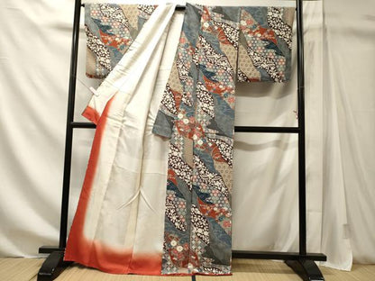 平和屋着物■上質な小紋　道長吉祥花文　金彩　正絹　逸品　CABM1149oy